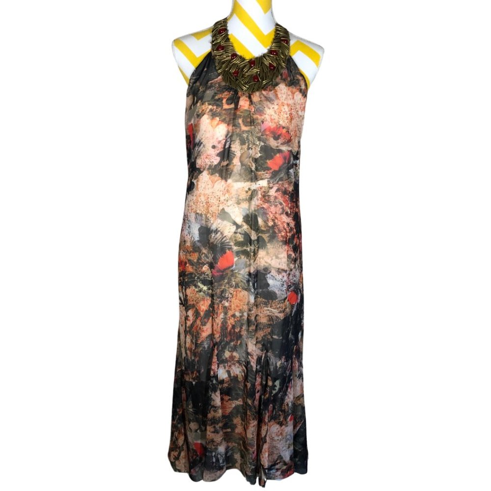 Alice + Olivia Halter Dress • Floral Print • Size S
